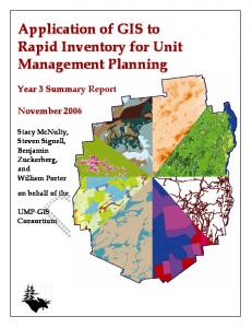 Unit Management Plan - GIS project