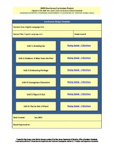 Unit Plan Design Template