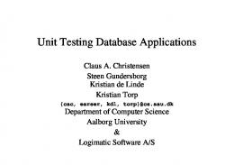 Unit Testing Database Applications