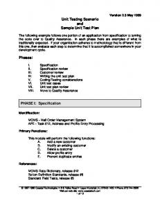 Unit Testing Scenario - Coastal Technologies