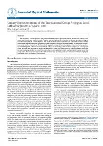 Unitary Representations of the Translational Group Acting as ... - arXiv