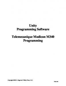 Unity Programming Software Telemecanique Modicon M340 ...