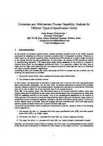 Univariate and Multivariate Process Capability