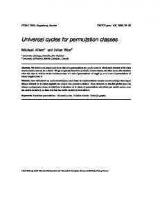 Universal cycles for permutation classes