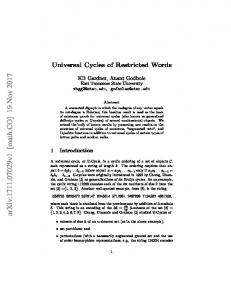 Universal Cycles of Restricted Words