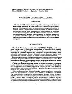 universal geometric algebra - CiteSeerX