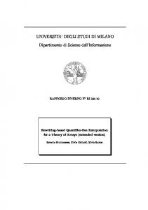 UNIVERSITA' DEGLI STUDI DI MILANO Dipartimento di Scienze dell ...