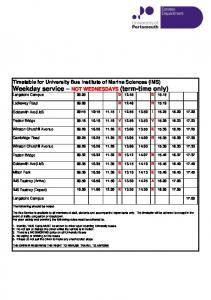 University Bus IMS timetable