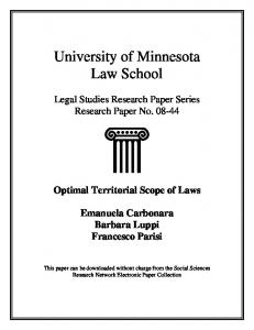 University of Minnesota - Papers.ssrn.com