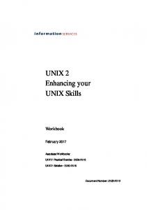 Unix 2: Enhancing your Unix Skills (PDF)