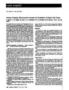 UnnaryCreatine:BiochemicalIndicatorfor ... - Clinical Chemistry