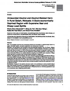 Unrecorded Alcohol and Alcohol-Related Harm in Rural Sabah ...