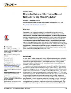 Unscented Kalman Filter-Trained Neural Networks ... - Semantic Scholar