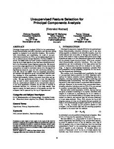 Unsupervised Feature Selection for Principal Components ... - CiteSeerX