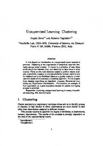 Unsupervised Learning: Clustering