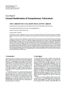 Unusual Manifestation of Extrapulmonary Tuberculosis