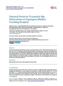 Unusual Posterior Traumatic Hip Dislocations at