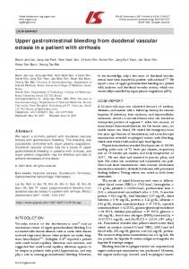 Upper gastrointestinal bleeding from duodenal vascular ... - CiteSeerX