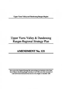 Upper Yarra Valley & Dandenong Ranges Regional ...