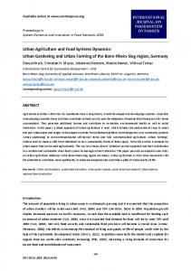 Urban AgriCulture and Food Systems Dynamics ... - AgEcon Search
