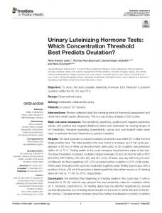 Urinary Luteinizing Hormone Tests: Which ... - Semantic Scholar