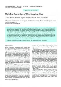 Usability Evaluation of Web Mapping Sites - School of Computing ...