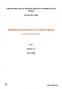 Usability Involvement in F/OSS Projects