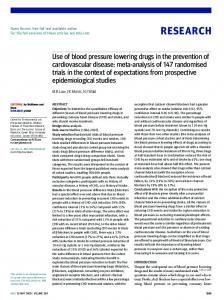 Use of blood pressure lowering drugs in the prevention of ...