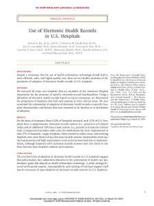 Use of Electronic Health Records in US Hospitals - CiteSeerX