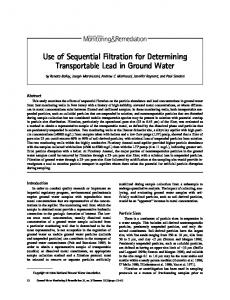 Use of Sequential Filtration for Determining ... - Wiley Online Library