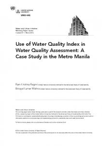 Use of Water Quality Index in Water Quality ... - UNU Collections