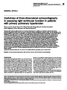 Usefulness of three-dimensional echocardiography in ... - Nature