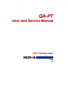 User and Service Manual - Fluke