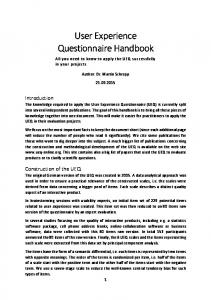 User Experience Questionnaire Handbook