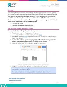 User Guide: Editable Assignment Sheets