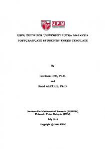 User Guide For UPM Thesis Template