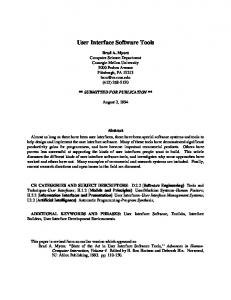 User Interface Software Tools - Semantic Scholar