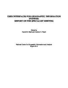 user interfaces for geographic information systems - CiteSeerX