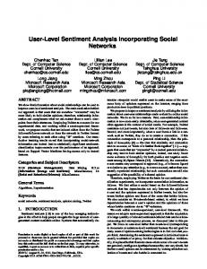 User-Level Sentiment Analysis Incorporating Social Networks