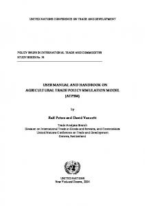 user manual and handbook on agricultural trade policy - Unctad