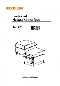 User Manual Network Interface - Bixolon