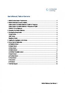 User's Manual, Table of Contents - Heinle