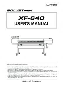 Users Manual, XF-640, English - Support