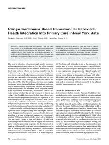 Using a Continuum-Based Framework for Behavioral Health ...