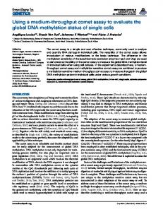 Using a medium-throughput comet assay to ... - Semantic Scholar