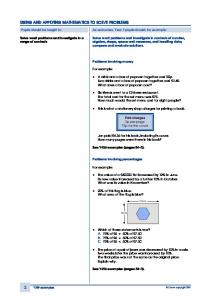 Using and applying mathematics to solve problems - Count On