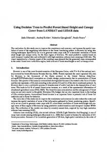 Using Decision Trees to Predict Forest Stand ... - Semantic Scholar