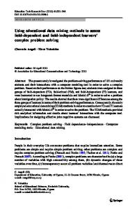 Using educational data mining methods to assess field ... - Springer Link