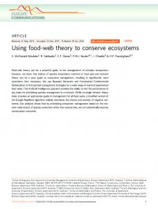 Using food-web theory to conserve ecosystems - QUT ePrints