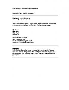 Using hyphens - Plain English Campaign